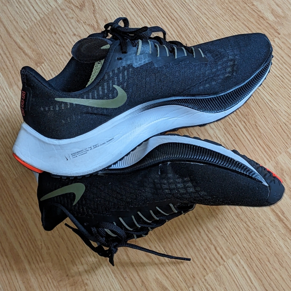 Nike | Air Zoom Pegasus 37 Black Olive BQ9646-004 Running Sneakers Men's Sz 10.5